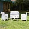 Dmora set Salotto da Esterno Ostuni Bianco 4 Posti un Tavolino Salottino Outdoor