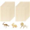 BUCOMTU 12 Pezzi Fogli di Legno di Balsa,300 × 200 × 2mm Compensato,Compensato Basswood,