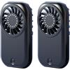 2pz Ventilatore Portatile 20,1x52,6x93,8mm Arancione Verde Nero Bianco Materiale