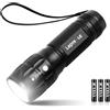 Lighting EVER LE Torcia LED Potente Professionale, Piccola Torce LED a Pile LE1000 IPX4 1 Nero
