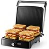 YASHE Grill a contatto da 2000 W, tostapane e tostapane con regolatore di temperatura, griglia da tavolo apribile a 180°, piastre antiaderenti, per panini, panini, carne e verdure