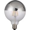 Lighted Lampadina LED globo Specchio E27, 6 W, Argento, 125 x 170 mm