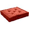 ED ENJOY HOME Cuscino da pavimento con manico, 50 x 50 cm, terracotta, 100% cotone certificato Oeko Tex, imbottitura 100% cotone riciclato, imbottito per garantire un buon vestito, collezione Panama, Enjoy Home