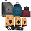 Lavatelli Pompa sottovuoto USB-C + 6 Sacchetti Sottovuoto Viaggio Outdoor Dim. S M L | 3 misure S M L in tessuto anti-graffio + pompa sottovuoto portatile USB-C, set completo per viaggiatori esigenti, campeggio