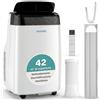 SereneLife Condizionatore Portatile 3-in-1, Deumidificatore Integrato, Ventilatore, Telecomando, Kit Scarico Finestra, 9,000 BTU, Classe A