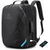 TANGCORLE Zaino da viaggio espandibile approvato dal volo zaino da 17,3 pollici per laptop da lavoro zaino per donne e uomini, Nero-45 l (5 giorni di viaggio), Non-vacuum, Non sottovuoto