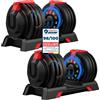 DH FitLife Manubri Regolabili 24 kg, Regolazione Rapida, 12 Livelli da 2 x 24 kg