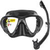 CRESSI Big Eyes Evolution Mask & Alpha Ultra Dry Snorkel - Set Combina Nero/Nero