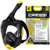 CRESSI Bali Full Face Mask - Maschera Snorkeling Integrale Unis L/XL Nero/Giallo
