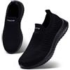 HKR Slip on Scarpe da Ginnastica Donna Senza Lacci Tennis Running M 40 EU Nero 1