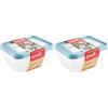 keeeper Set di 6 Contenitori per Congelare Alimenti, Coperchio su cui Scrivere, 3 x 1,25 L, 20,5 x 15,5 x 6,5 cm, Mia Magic Ice, Nordic Blue (Blu)