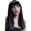Smiffys Collezione Fever Parrucca Alexia, nero, Taglio scalato lungo, con frangetta, 48cm / 19in Halloween
