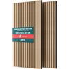VOUNOT® Set da 2 Pannelli Fonoassorbenti 120x60x2,1 cm in MDF con Feltro di Poliestere Ignifugo, Pannelli Acustici da Parete 3D Isolamento Acustico per Soggiorno, Camera e Ufficio, Rovere Chiaro