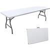 eacommerce Tavolo Pieghevole Richiudibile per Feste Sagre Fi 240x70x74 cm Bianco
