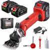 ONEVAN Tosatrice per pecore a batteria, tosatrice elettrica 500 W, 6 impos Rosso