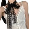 Foulard donna poliestere disegno pizzo floreale traforato motivo diamante fiocco
