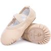 Bezioner Scarpette da Danza Classica in Pelle Scarpe da Ballerina Mezza Punta 38 EU Beige