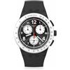 Swatch Orologio Uomo Swatch NOTHING BASIC ABOUT BLACK Cronografo Silicone Nero SUSB420