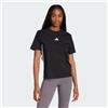adidas Women Essentials Maglietta in Cotone a 3 Strisce M Black / White