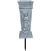 Elegante Vaso Tomba Croce con Angelo Contenitore Fiori per Ambientazione Cimiter