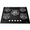Lar.El Piano cottura LAREL 858GN 5 fuochi gas GPL o metano VETRO TEMPRATO COLORE NERO