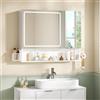 Specchio Bagno 80X16X70 Cm, Specchiera Bagno Con Luce LED E Presa Multipla, Spec