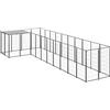 vidaXL Gabbia per Cani Nera 7,26 mÂ˛ in Acciaio