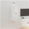 vidaXL Mobile Porta TV a Parete Bianco Lucido 40x34,5x100 cm