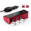 BESTEK Caricatore per Auto 200W Accendisigari per Auto 12v / 24v con 4 Porte USB rosso