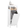 SoBuy Mobile Bagno con Cesto per Biancheri Bianco - Cesto Portabiancheria Design