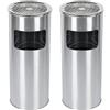 OHMG 30L Pattumiera Bidone Gettacarte Cestino Posacenere d 25*25*60cm（argent-2p）