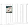 VOUNOT® Cancelletto di Sicurezza per Bambini in Metallo 103-110 cm, Barriera per Scale a Pressione Senza Foratura Altezza 76 cm, Chiusura Automatica con Doppio Blocco, Apertura Bidirezionale, Bianco