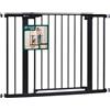 VOUNOT® Cancelletto di Sicurezza per Bambini in Metallo 103-110 cm, Barriera per Scale a Pressione Senza Foratura Altezza 76 cm, Chiusura Automatica con Doppio Blocco, Apertura Bidirezionale, Nero