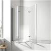 EMKE Pannello doccia per vasca da bagno, 130 x 140 cm, 3 pezzi, pieghevole, per vasca da bagno, divisorio doccia da 6 mm, in vetro di sicurezza