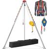 VEVOR Kit treppiede per spazi confinati, treppiede di salvataggio da 2500 libbre, gambe da 1,6 a 2,45 m Cavo da 30 m imbracatura, borsa di stoccaggio per spazi ristretti tradizionali