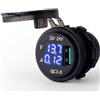 Caricabatteria USB impermeabile 12/24V con 8 voltmetri 30V per moto/ATV/SUV