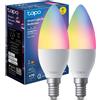 Tapo LAMPADINA ALEXA E14 MULTICOLORE DIMMERABILE DOPPIO STRATO 2 PZ