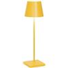 Zafferano, Poldina Pro, Lampada da Tavolo Ricaricabile e Senza Fili con Controllo Touch, Utilizzabile anche come Lampada da Esterni, Dimmer, 2200-3000 K, Altezza 38 cm, Colore Ocra