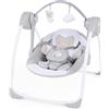 Ingenuity Comfort 2 Go Altalena compatta portatile a 6 velocità con musica Cuddle Lamb