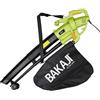 BAKAJI Aspirafoglie Elettrico da Giardino 3 in 1 Aspiratore Trituratore e Con Filo