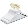 Amber Home 10 Pezzi 44.5cm Grucce Appendiabiti in Legno Bianco Liscio Robusto