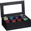 Relaxdays Scatola Porta tè e Tisane 8 Scomparti per Capsule caffè Cofanetto con