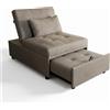 MAKA HOME divano poltrona letto singolo relax schienale reclinabile poggia piedi clic clac