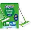 Swiffer Scopa e Lavapavimenti 1 Manico 4 Panni Catturapolvere e SWIFFER SK 8 DRY + 3 WET