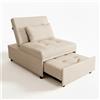 MAKA HOME divano poltrona letto singolo relax schienale reclinabile poggia piedi clic clac
