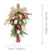 Swag a goccia floreale 45 cm con tulipani artificiali e fiocco di tela per decor