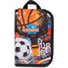 Mitama Astuccio Scuola 4 Zip, Nero, Portapenne Triplo Scomparto Completo Di Penne, Matite, Colori, Accessori Zaino, Scuola Elementare, Bambino
