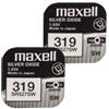 Maxell 2x Maxell 319 SR527SW SR64 Batterie Orologio 1.55V Ossido D'Argento
