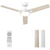 DREO ventilatore da soffitto con luce e telecomando 132 cm, ventilatore bianco, 5 temperature colore CCT, LED dimmerabile a 6 livelli, 6 velocità, motore CC reversibile silenzioso, timer 1/4/8 h