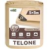 COVALL Telo Impermeabile Esterno 210g/m² 3x5m-Telone con Occhielli